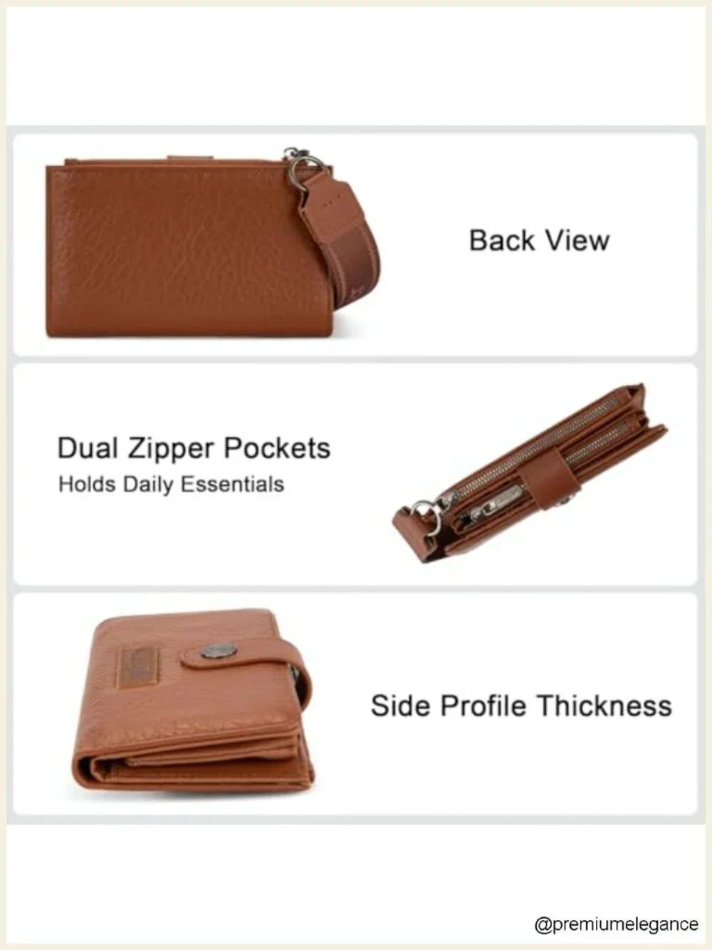 Wristlet Wallet Women RFID Blocking Large Capacity Double Zipper Pockets
